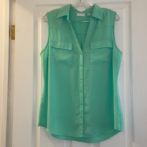 New York & Company Tops - NEW YORK & CO | NY & Co mint green button-down tank/shell top, size large - EUC